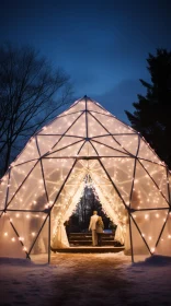 Icy Winter Wedding under a Geodesic Dome