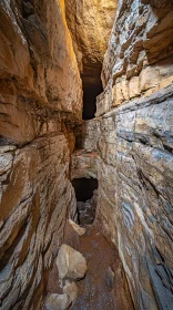 Ancient Underground Cave with Rocky Walls