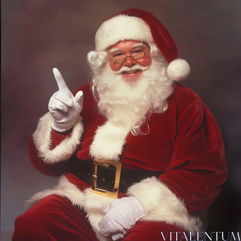 Festive Santa in Traditional Red Suit AI Image