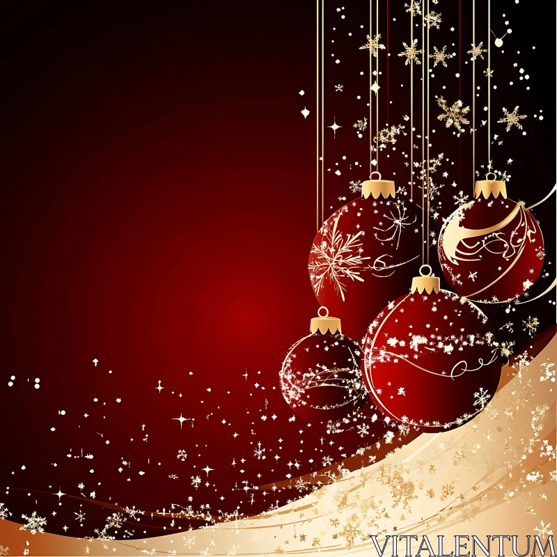 Festive Holiday Decor with Christmas Ornaments AI Image