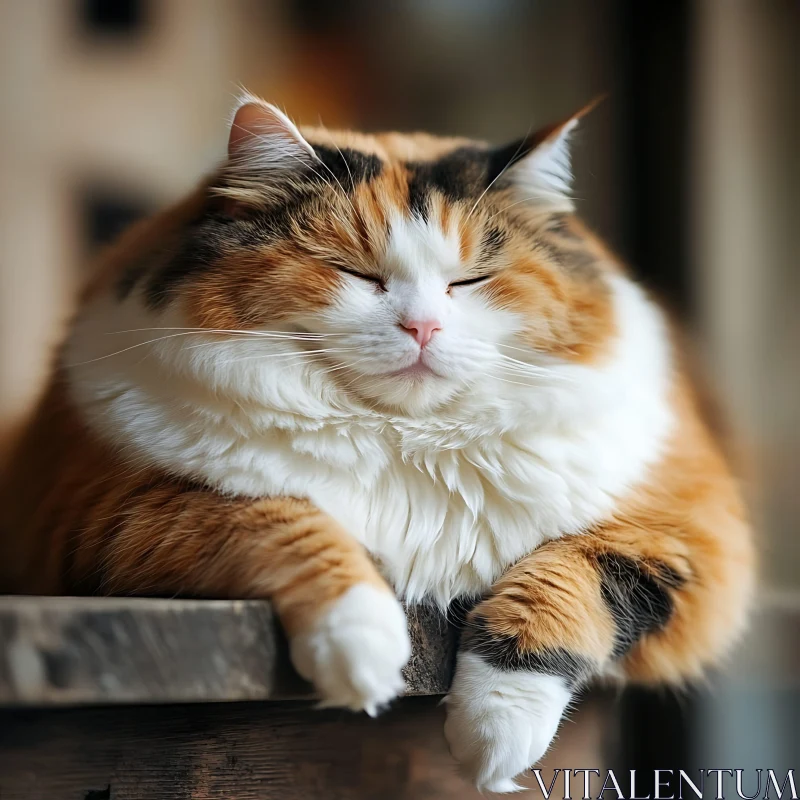 Serene Calico Cat with Tranquil Expression AI Image