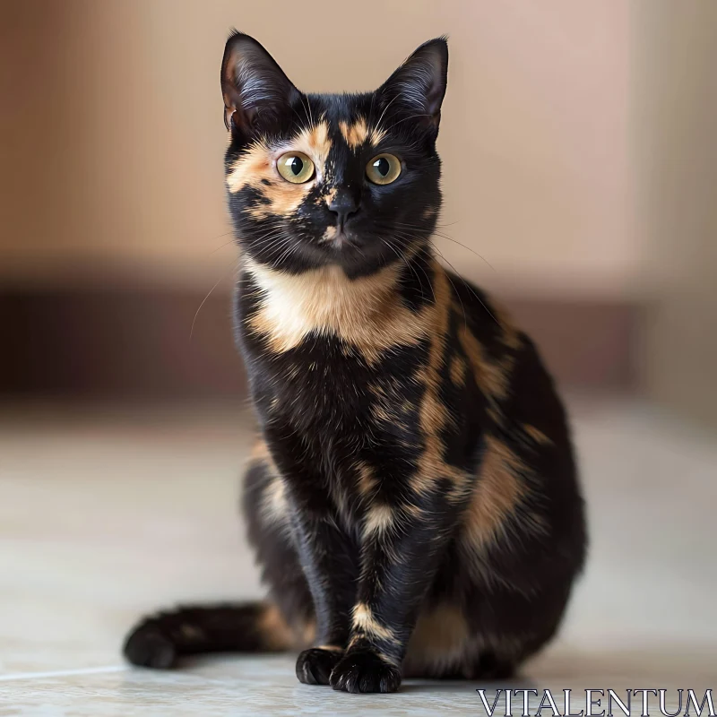 Captivating Tortoiseshell Cat Portrait AI Image