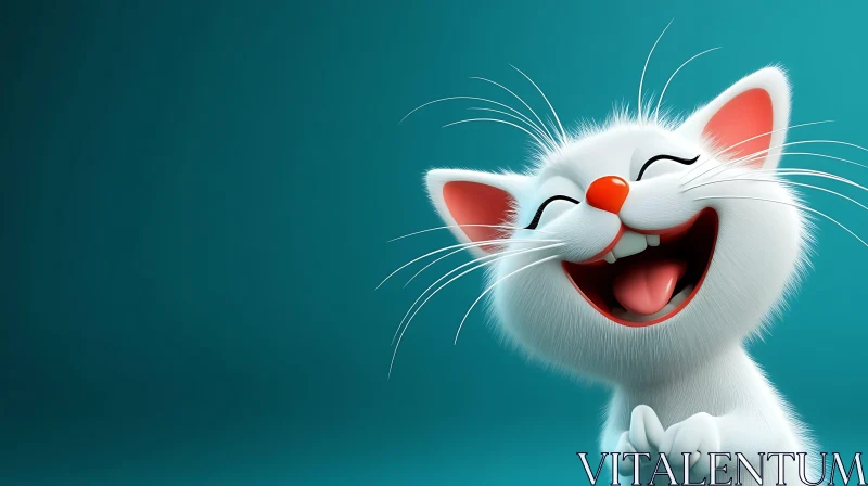 AI ART Laughing Animated Kitten with Vibrant Expressions