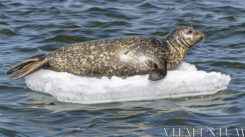 Majestic Seal on Ice Floe | Wildlife Photography AI Image