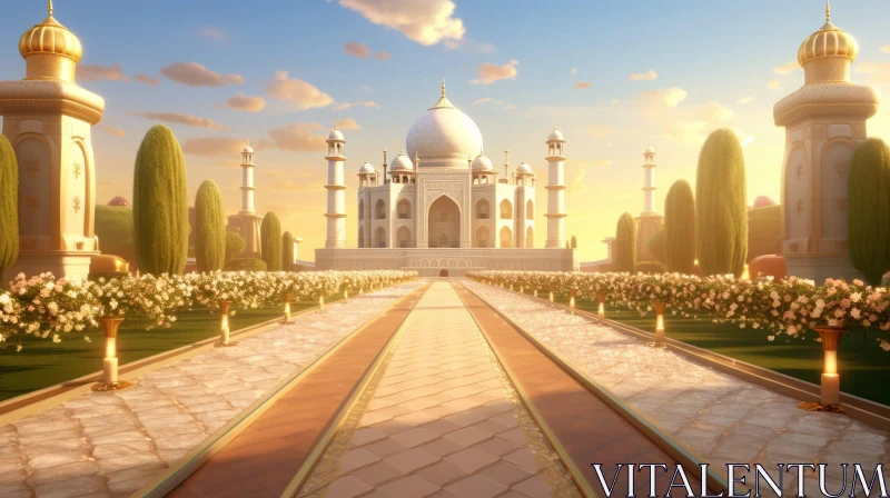 AI ART Taj Mahal - Iconic Marble Mausoleum in Agra, India