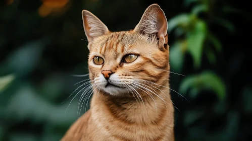 Golden-Eyed Tabby Cat in Nature