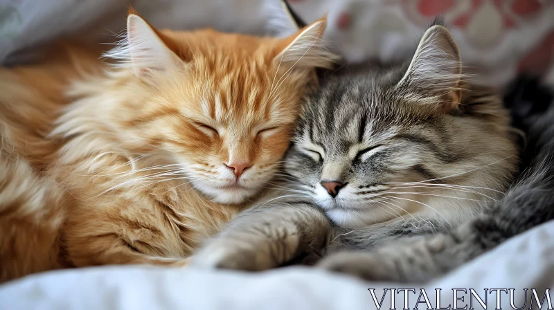 Cute Cats Sleeping Peacefully AI Image