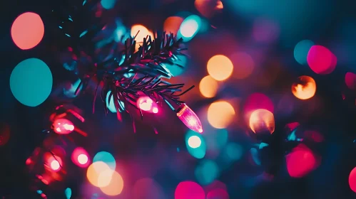 Vibrant Christmas Tree Lights with Bokeh