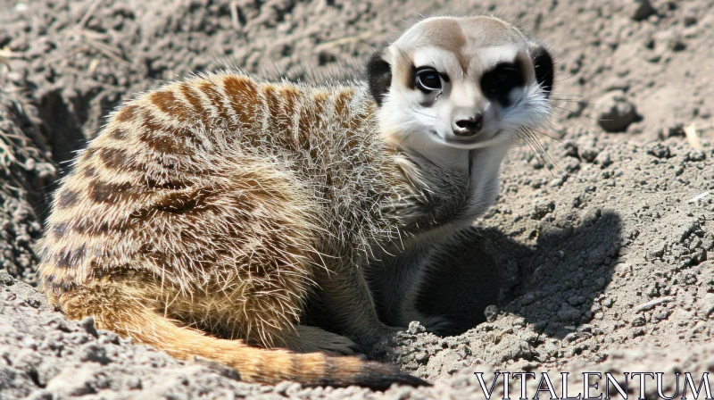 Curious Meerkat Standing on Sand | Animal Photography AI Image