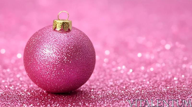 AI ART Festive Pink Glitter Christmas Decoration