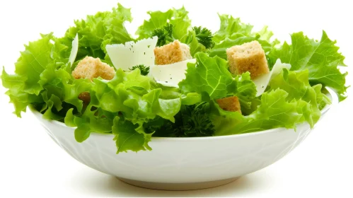 Fresh Green Salad in a White Bowl - Delicious and Healthy