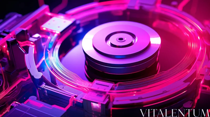 AI ART Futuristic Hard Disk Drive 3D Rendering