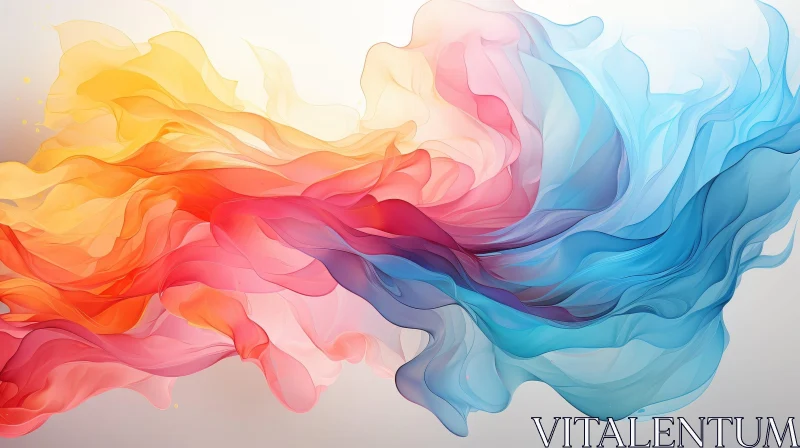 Colorful Abstract Wave Painting AI Image