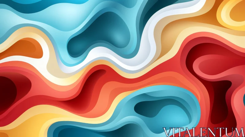 Colorful Wavy Abstract Background AI Image