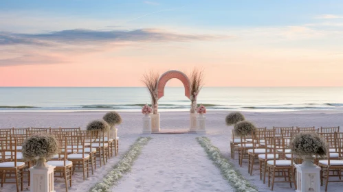 Tranquil Beach Wedding Ceremony Under Richly Colored Skies