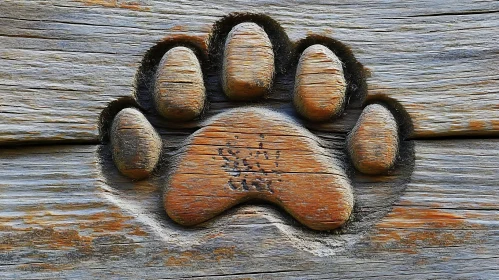 Intricate Bear Paw Wood Carving