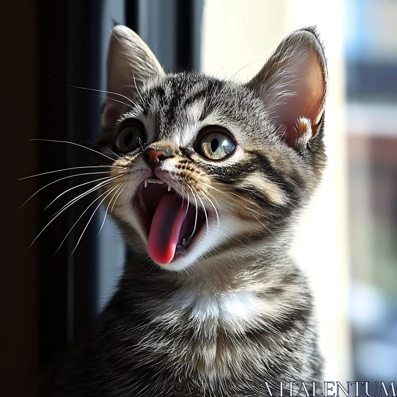 Cute Kitten Showing Expression