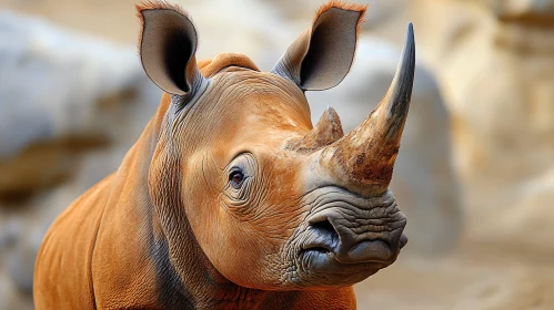 Majestic Rhinoceros Close-Up