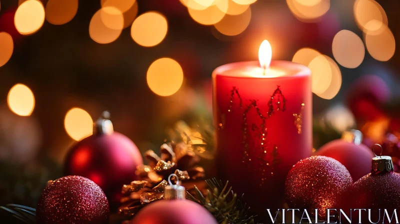 Cozy Holiday Candlelight with Christmas Decorations