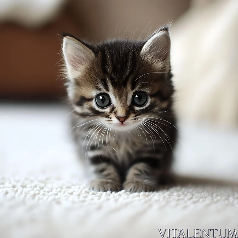 Cute Fluffy Kitten Close-Up