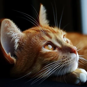 Orange Cat Staring Into the Distance