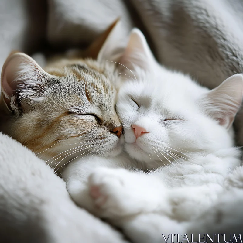 AI ART Sleeping Kittens Cuddling