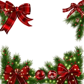 Christmas Decor with Lush Greenery and Red Bows
