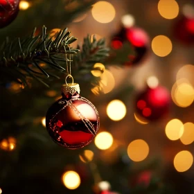 Warm Holiday Scene with Tree Decoration