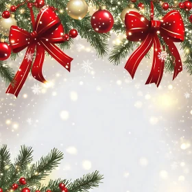 Christmas Decoration with Pine and Ornaments