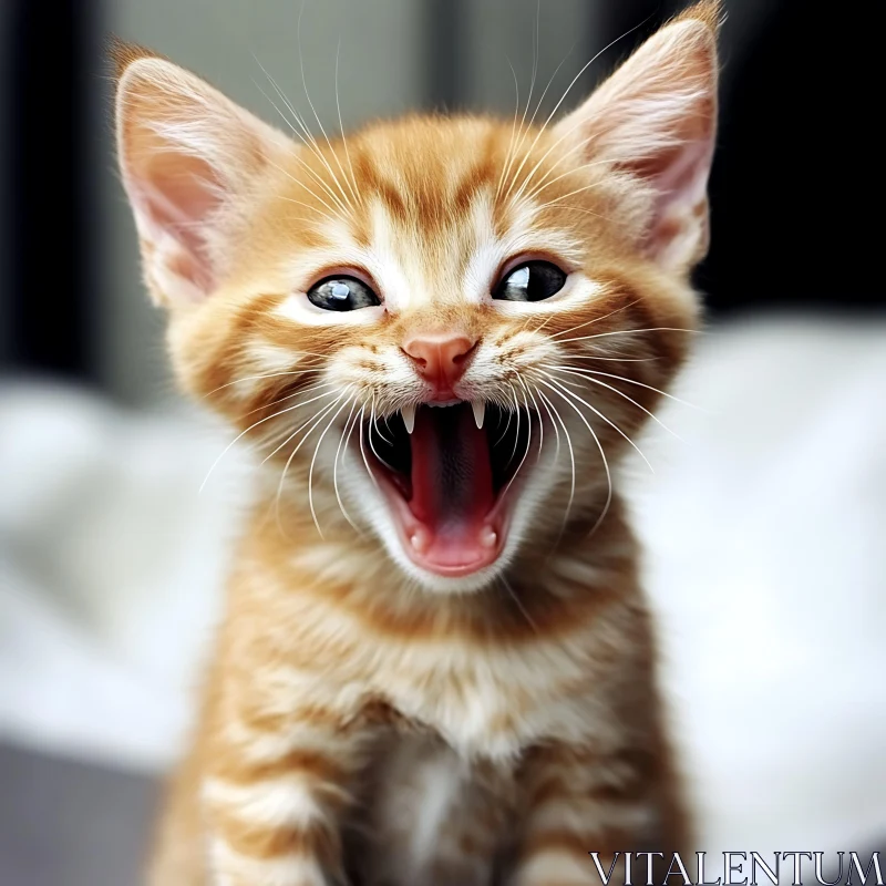 Charming Ginger Kitten Close-Up