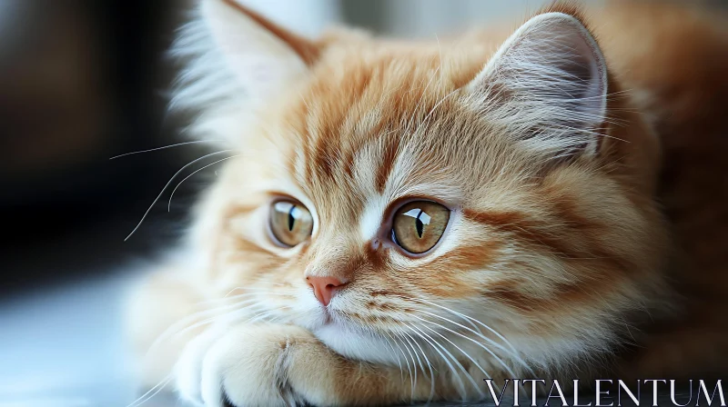 Close-Up of a Cute Orange Kitty