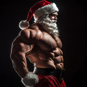 Holiday Santa Claus with a Muscular Build
