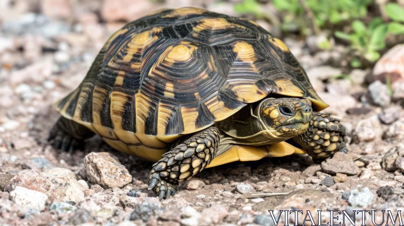 Close-up of a Tortoise on the Ground AI Image