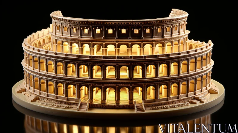 Colosseum 3D Model - Ancient Roman Amphitheater in Rome, Italy AI Image