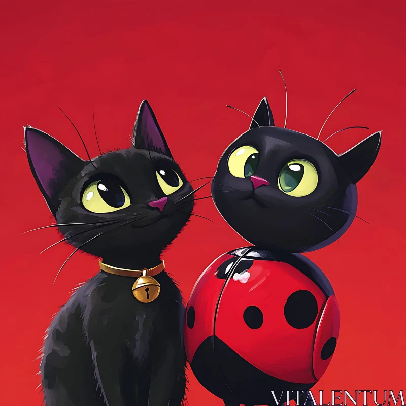 Playful Cats in Animated Art