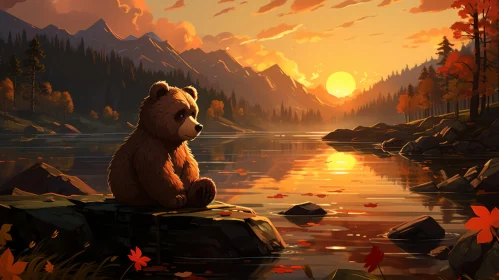 Mesmerizing Concept Art: Teddy Bear at Sunset