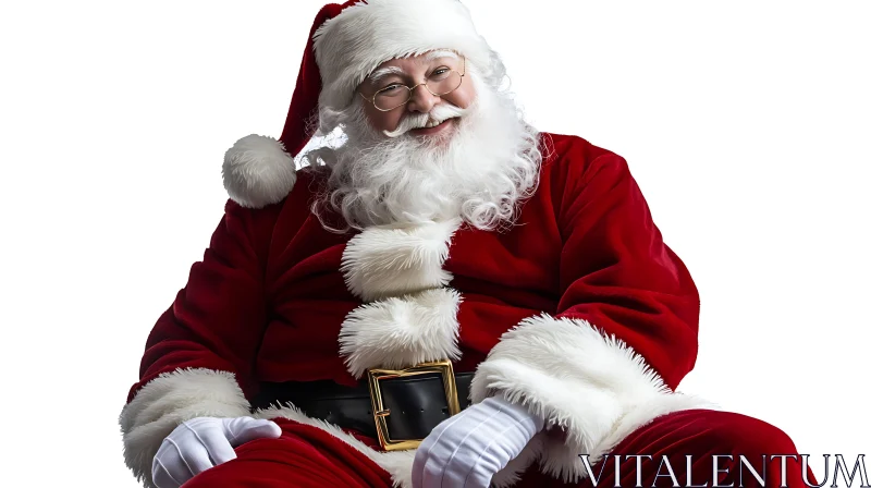 Jolly Santa Claus With a White Beard and Glasses AI Image