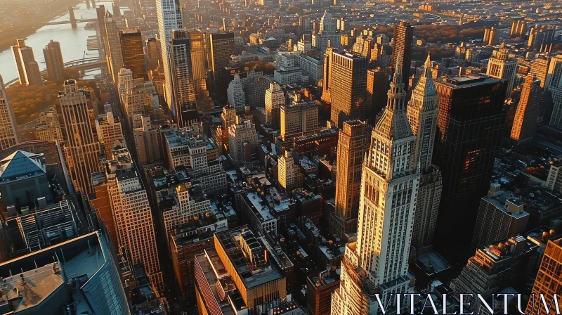 Aerial View of Manhattan, New York City | Iconic Depiction AI Image