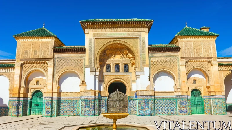 Ben Youssef Madrasa Architecture in Marrakesh, Morocco AI Image