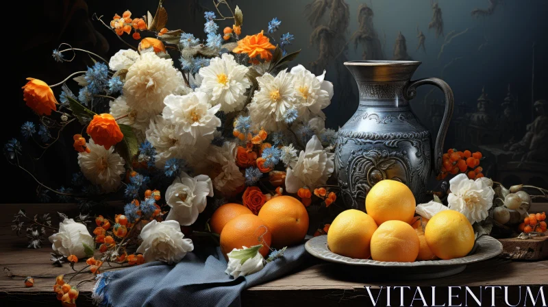 AI ART Photorealistic Floral and Fruit Still Life