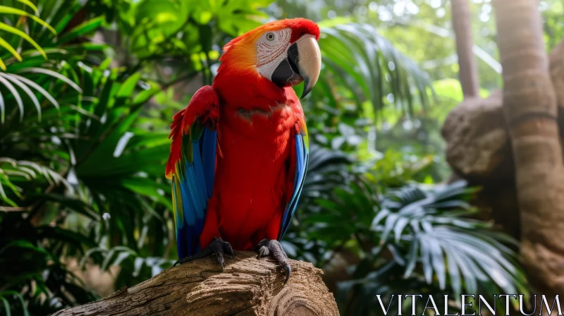 Scarlet Macaw in the Jungle: A Stunning Parrot Species AI Image