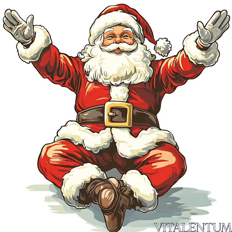 Jolly Santa Claus Celebrating the Christmas Spirit AI Image