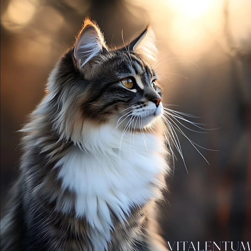 AI ART Elegant Feline With Luminous Whiskers