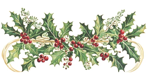 Classic Holiday Holly and Red Berries