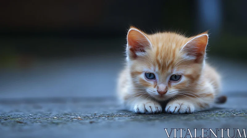 AI ART Charming Young Kitten with Soft Orange Fur