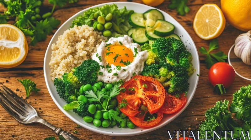 Delicious and Nutritious Meal with Vibrant Vegetables AI Image