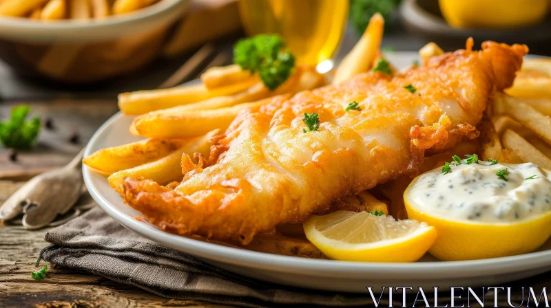 Delicious Fish and Chips: A Culinary Delight on a Plate AI Image