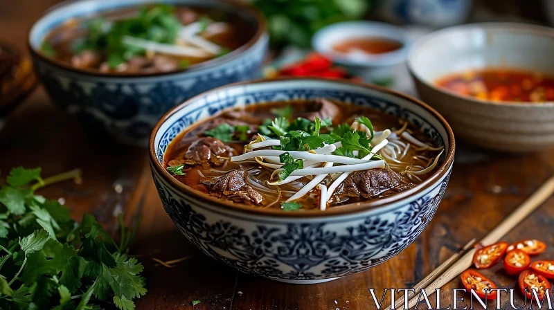 Delicious Vietnamese Beef Noodle Soup - Authentic Recipe AI Image