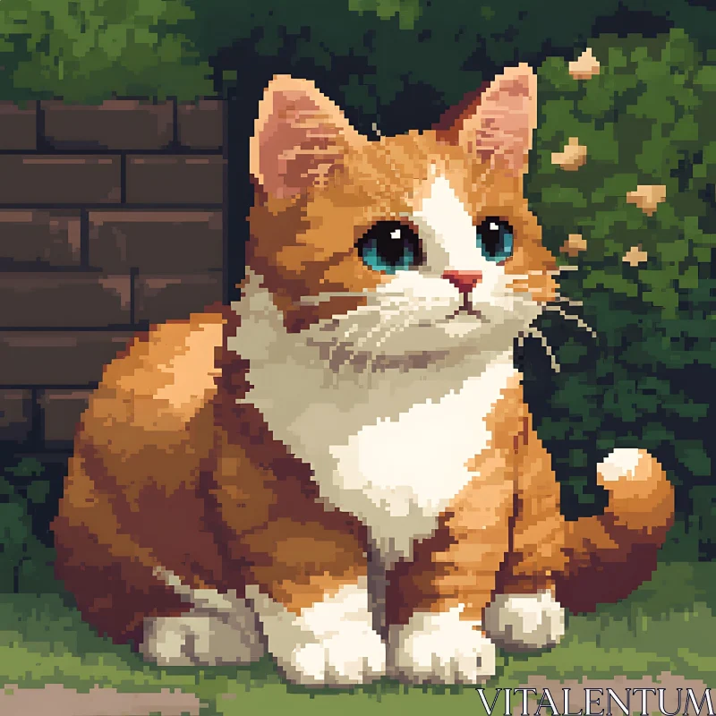 Pixel Art Orange Cat AI Image