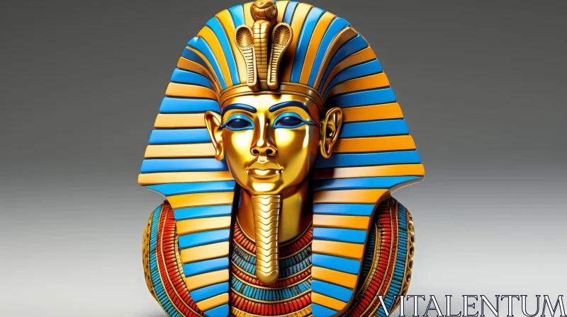 AI ART Tutankhamun Golden Mask - Ancient Egyptian Pharaoh Artifacts